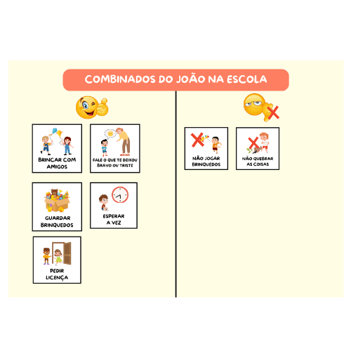 conbinados e regras para crianças autistas